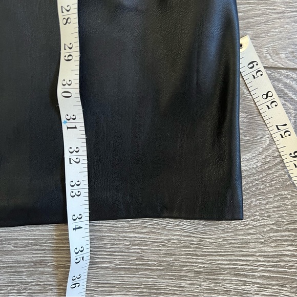 ZARA BASIC black faux leather shift dress with studs at the neckline Style 862 - Picture 8 of 16